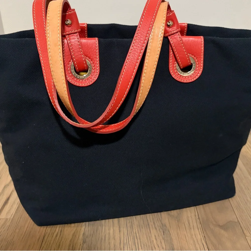Dooney & Bourke Red and Black Leather Detail - Picture 2 of 6